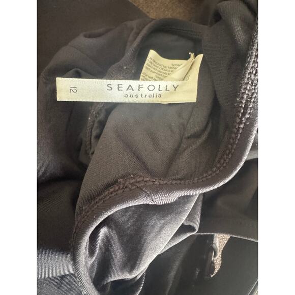 Seafolly Australia Black Cutout One-Piece Swimsuit Women’s Size 12 (US 8 / UK 12 - Picture 3 of 5
